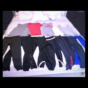 Lot of size LARGE workout leggings and tops!
